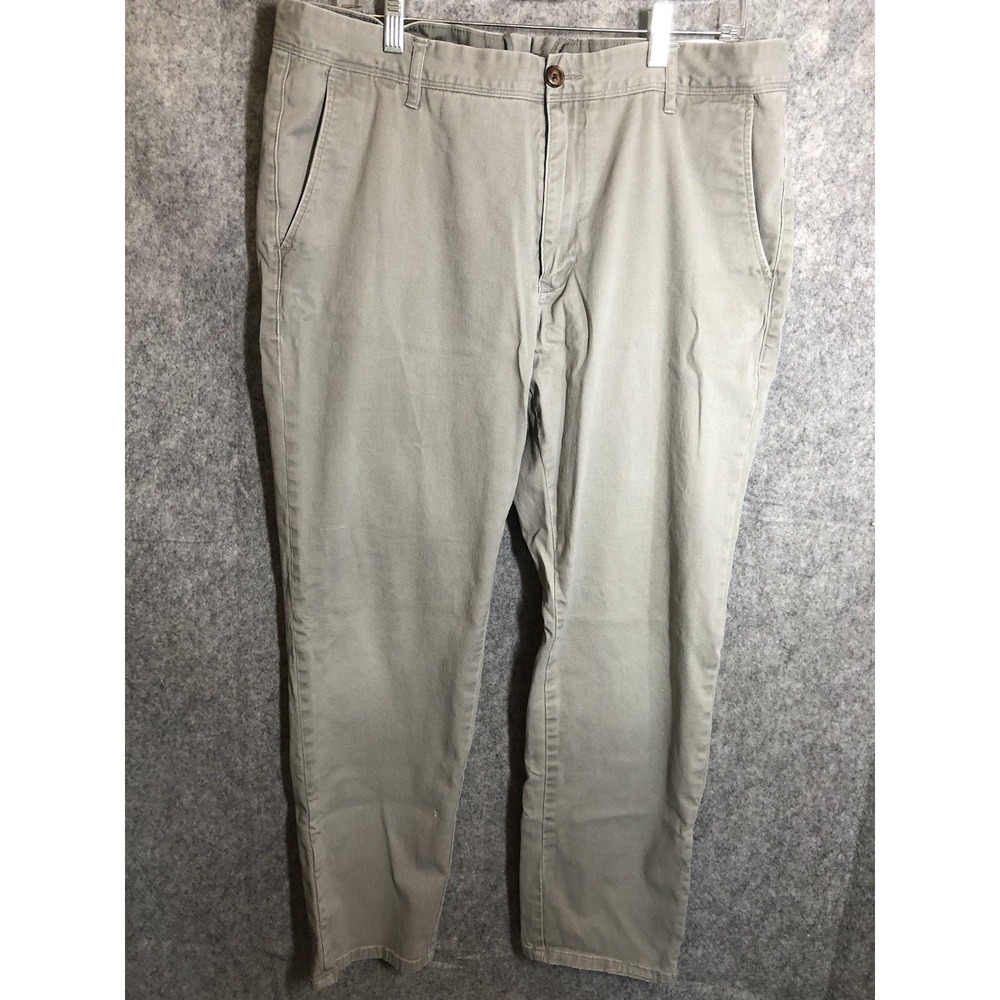Tommy Bahama Mens Pants 34x32 Tan Straight Fit Flat Front Chino Relax Casual